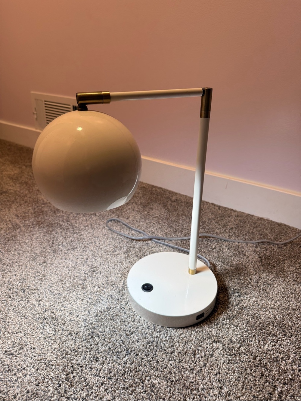 White Globe Table Lamp -